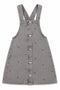 Zeemam Girls Floral Embroidered Denim Pinafore Dress – Washed Grey