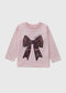Matalan Girls Foil Bow Top-Pink-1.5 - 2 Y
