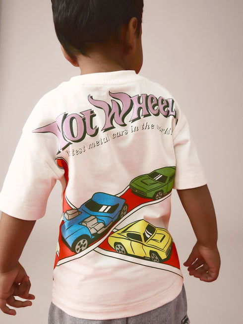 Next Ecru Hot Wheels Short Sleeve T-Shirt