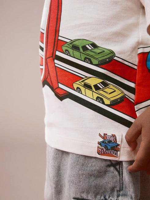 Next Ecru Hot Wheels Short Sleeve T-Shirt
