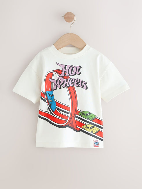 Next Ecru Hot Wheels Short Sleeve T-Shirt
