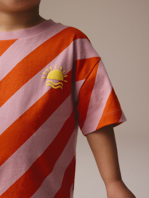 Next Red/Pink Short Sleeve Stripe T-Shirt