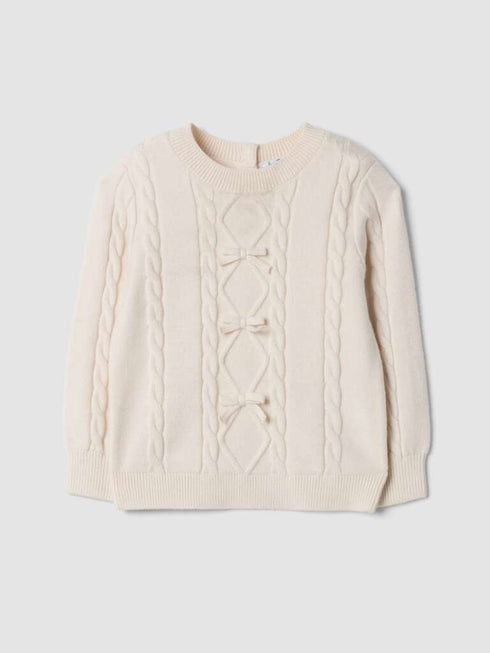 FAGOTTINO
Beige viscose-blend jumper with textured crew neck