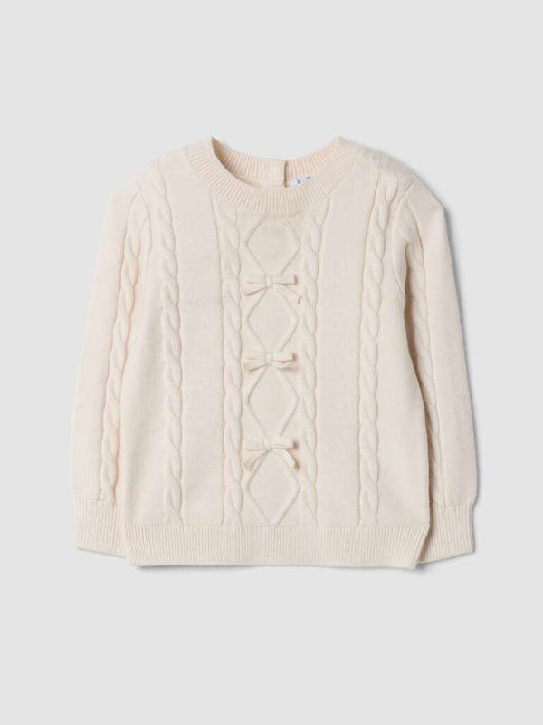 FAGOTTINO
Beige viscose-blend jumper with textured crew neck