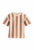 Next REGULAR FIT - SHORT SLEEVE STRIPE - Print T-shirt - brown neutral