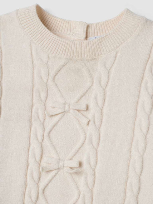 FAGOTTINO
Beige viscose-blend jumper with textured crew neck