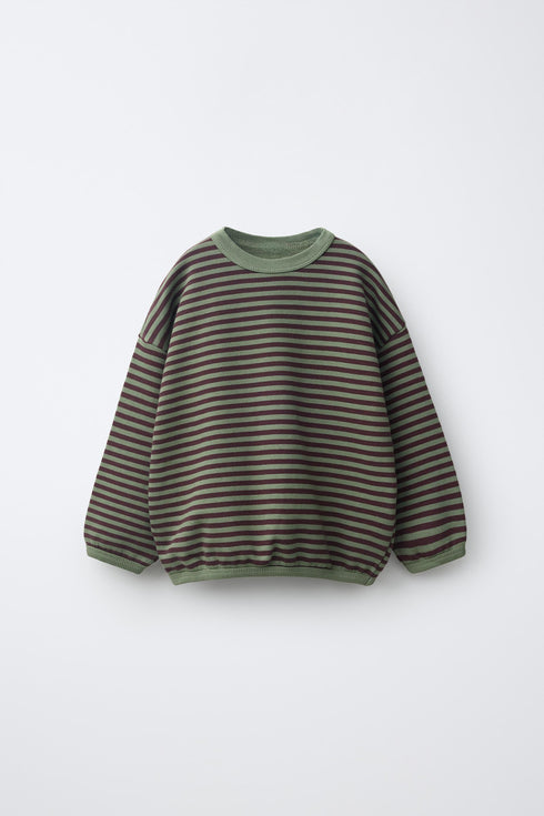 STRIPED PRINT SWEATSHIRT