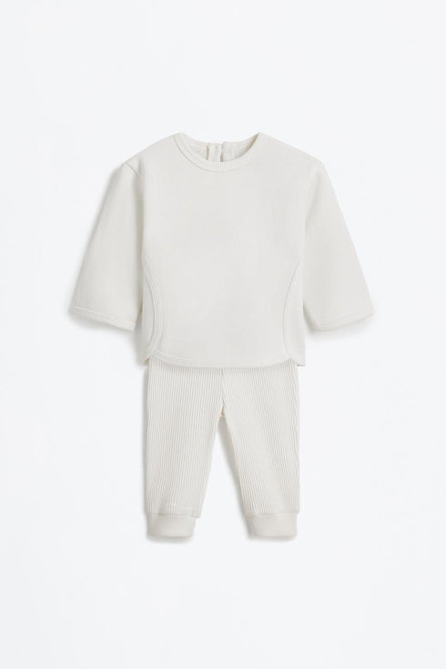 RIBBED SWEATSHIRT AND LEGGINGS SET