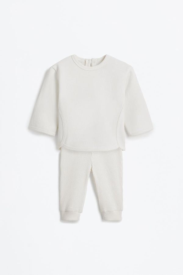 RIBBED SWEATSHIRT AND LEGGINGS SET