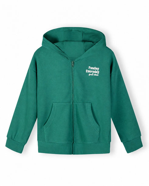 Minoti Kids 2-Pack Funday Everyday Graphic Zip-Up Hoodies – Green & Grey