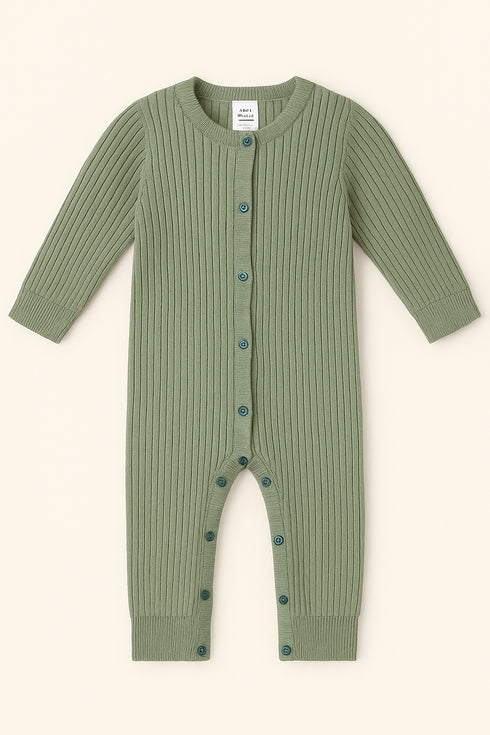 Soft Cotton Baby Romper – Full Sleeve Ribbed Jumpsuit for Newborn & Kids in Pakistan