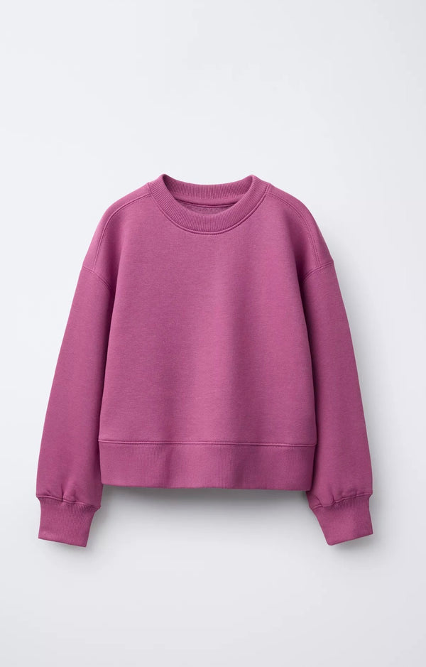 Girls Winter Fleece Sweatshirt – Soft Warm Casual Pullover for Kids | Pink Purple Sweater Top