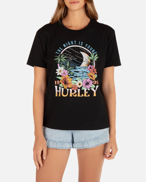 Hurley The Night Is Young Girlfriend Tee | Black