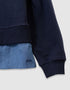 Girls’ navy trompe-l’oeil shirt sweatshirt