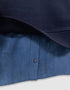 Girls’ navy trompe-l’oeil shirt sweatshirt