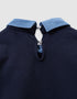 Girls’ navy trompe-l’oeil shirt sweatshirt