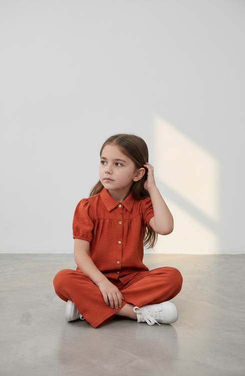 Natural Cotton Kids Dress for Girls in Pakistan – Soft Summer Casual Outfit (COD Available)