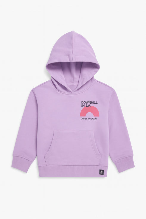 Downhill In L.A Fleece Hoodie Levender