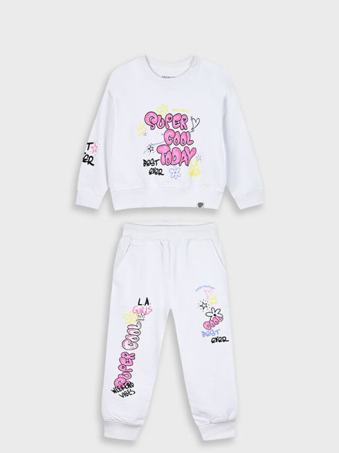 Energiers Kids Sweatpants Set White 2pcs