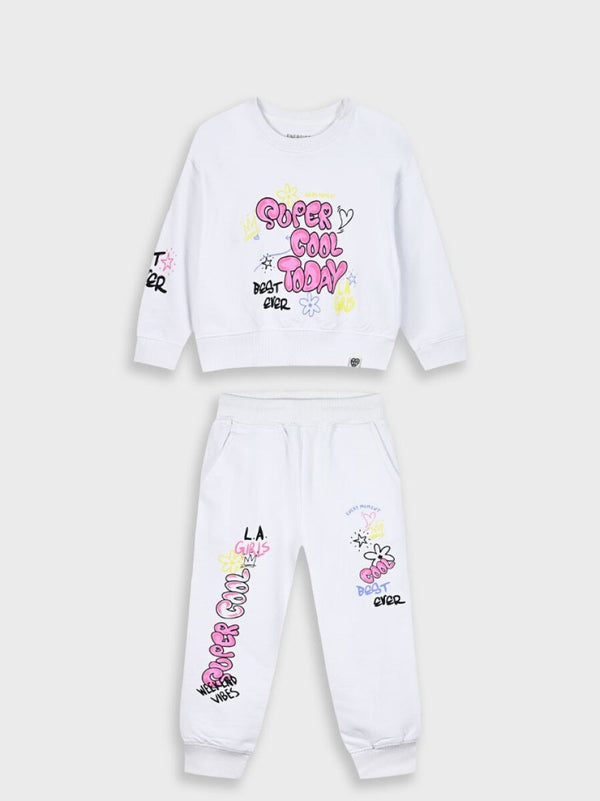 Energiers Kids Sweatpants Set White 2pcs