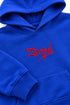 ZARA Boys Royal Blue Oversized Hoodie with Red Embroidered Logo