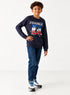 MAX Boys Navy Blue France Football Graphic Sweatshirt
