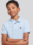 U.S. Polo Assn. Boys Double Horsemen Polo Shirt in Chambray Blue