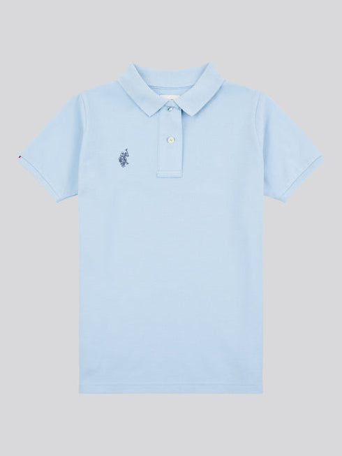 U.S. Polo Assn. Boys Double Horsemen Polo Shirt in Chambray Blue