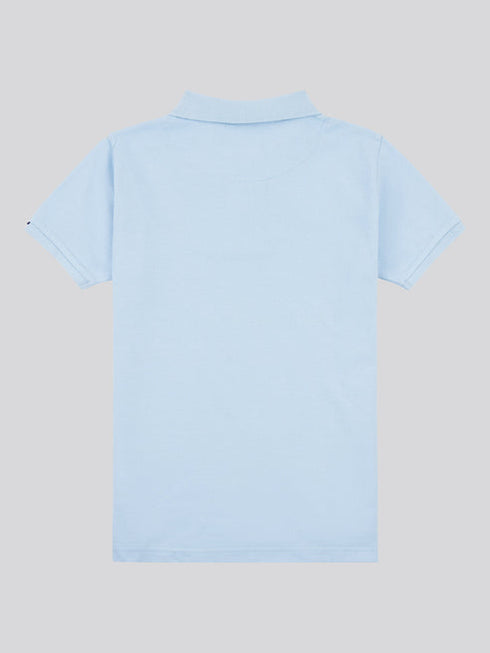 U.S. Polo Assn. Boys Double Horsemen Polo Shirt in Chambray Blue