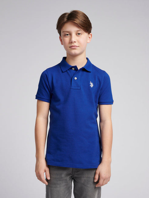 U.S. Polo Assn. Boys Double Horsemen Polo Shirt in Sodalite Blue