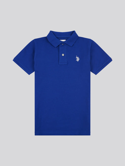 U.S. Polo Assn. Boys Double Horsemen Polo Shirt in Sodalite Blue
