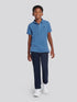 U.S. Polo Assn. Boys Double Horsemen Polo Shirt in Blue Horizon