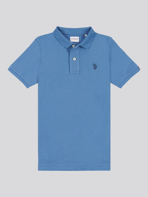 U.S. Polo Assn. Boys Double Horsemen Polo Shirt in Blue Horizon