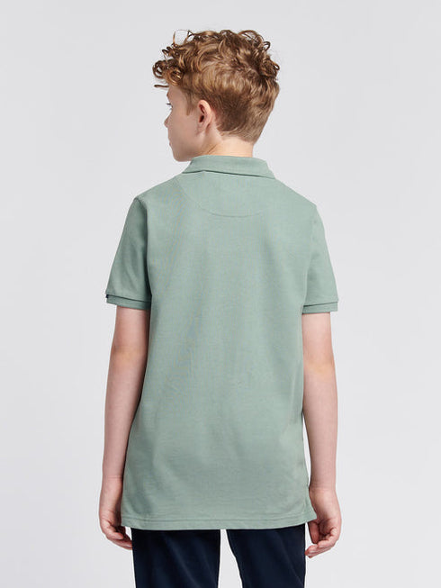 U.S. Polo Assn. Boys Double Horsemen Polo Shirt in Chinois Green
