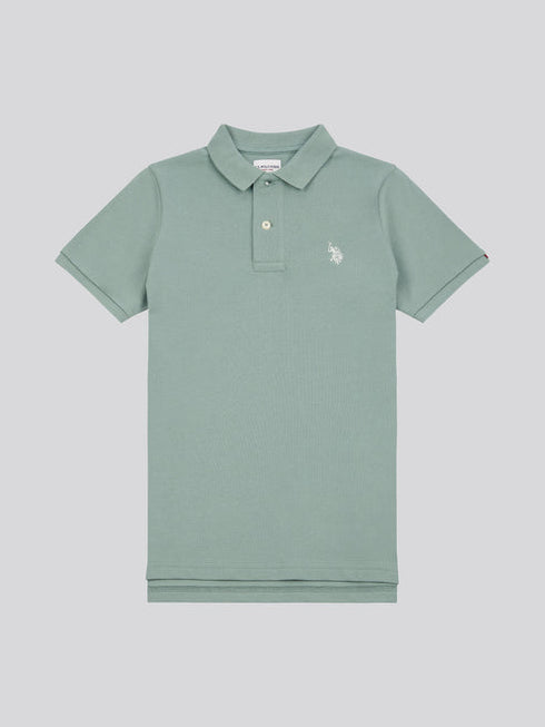 U.S. Polo Assn. Boys Double Horsemen Polo Shirt in Chinois Green