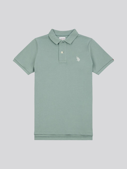U.S. Polo Assn. Boys Double Horsemen Polo Shirt in Chinois Green