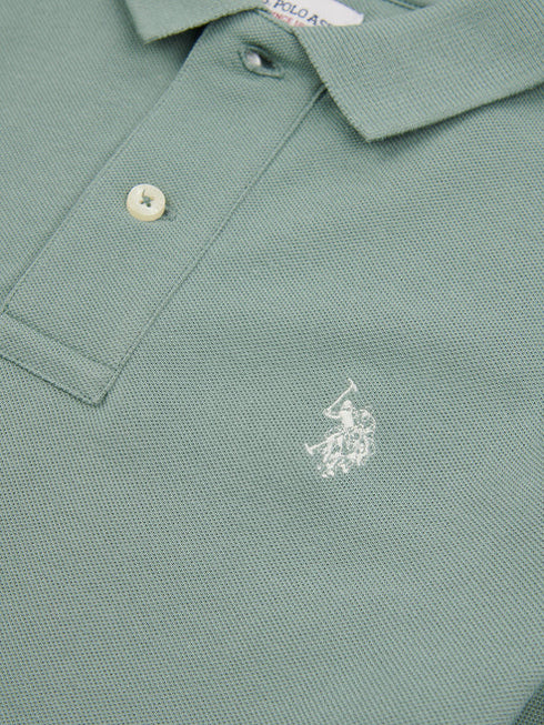 U.S. Polo Assn. Boys Double Horsemen Polo Shirt in Chinois Green