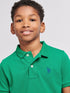 U.S. Polo Assn. Boys Double Horsemen Polo Shirt in Lush Meadow
