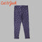 GREY POLKA DOTS FOIL PRINTED FLEECE WARM LEGGING TROUSER FOR GIRLS