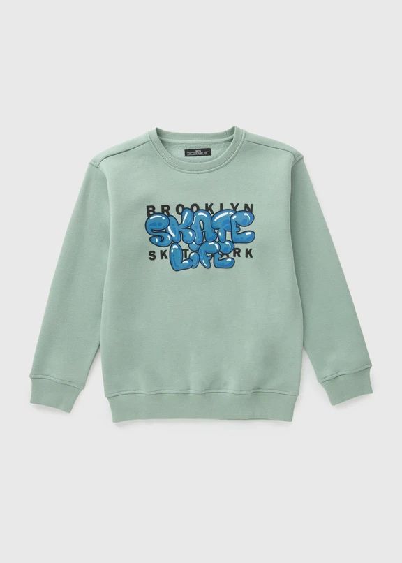 Boys Skate Life Sweatshirt-Green-10 Y TO 15 Y cord set