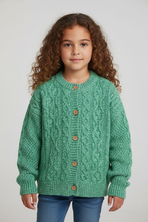 Ecru Chunky Knit Bobble Cardigan (6mths-12mths)