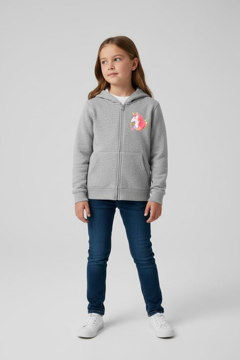 Girl Regular Fit Hooded Light Grey Melange
