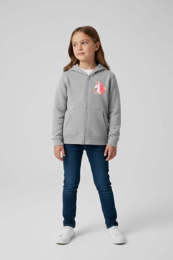 Girl Regular Fit Hooded Light Grey Melange