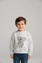 LIGHT GREY KOALA PRINT TERRY FABRIC SWEATSHIRT