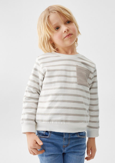 Striped cotton-blend sweatshirt