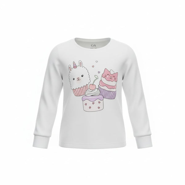 Kids Crew Neck Printed Long Sleeve Girls'