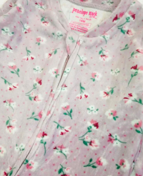 Baby Girl Floral Cotton Romper – Winter Full Sleeves Zipper Onesie for Newborns & Infants (0–24 Months)