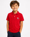Tommy Hilfiger Kids Red Polo Shirt, Boys Short Sleeve Collared Top, Preppy Casual Summer Outfit, Designer Kidswear