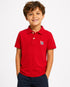Tommy Hilfiger Kids Red Polo Shirt, Boys Short Sleeve Collared Top, Preppy Casual Summer Outfit, Designer Kidswear