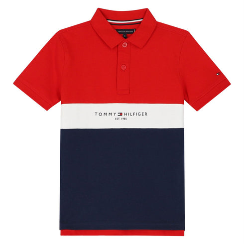 Tommy Hilfiger Boys Red, White & Navy Logo Polo Shirt